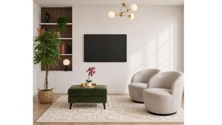 Contemporary Living Room Design: Deep Green Sofa & Elegant Accents — photo 3