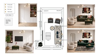 Contemporary Living Room Design: Deep Green Sofa & Elegant Accents — photo 4