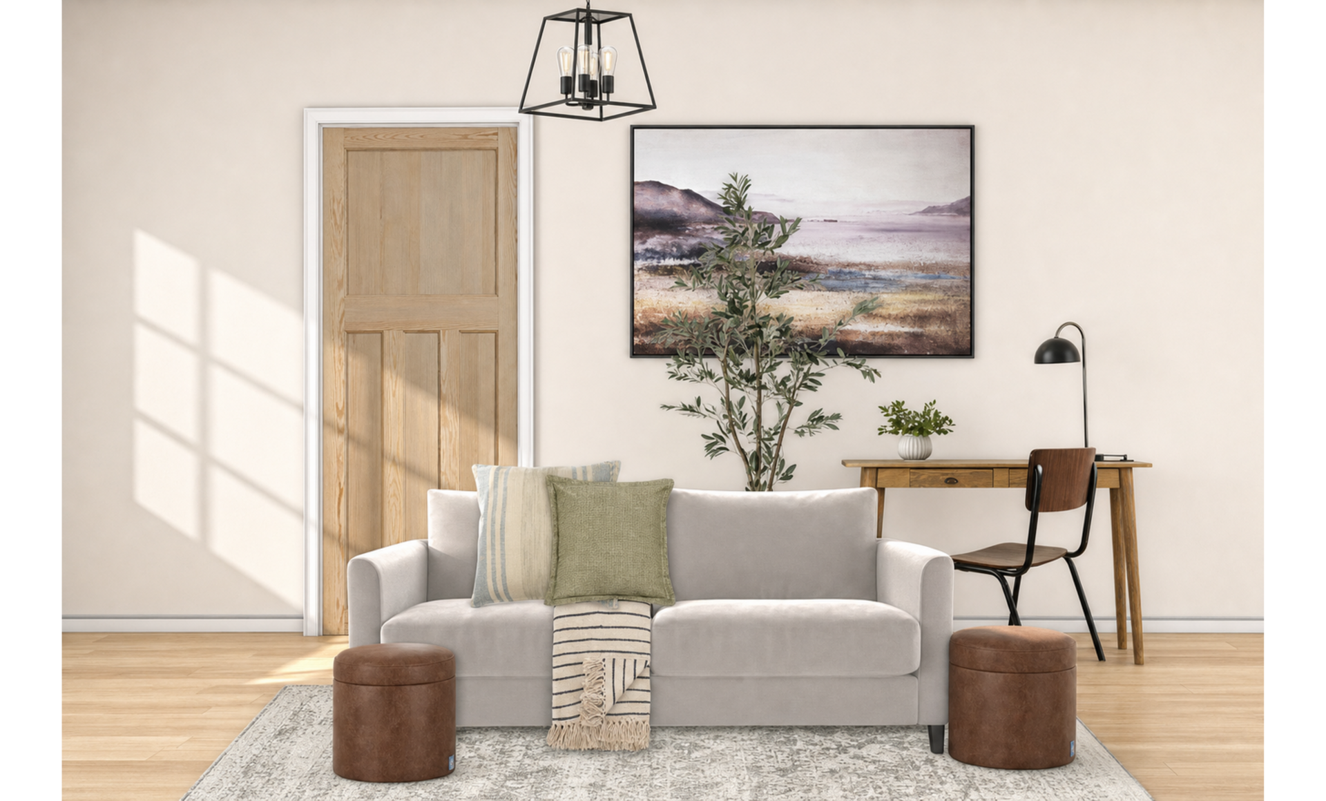 Calm & Classic Living Room Design: A Warm, Textural Transformation — the finished room