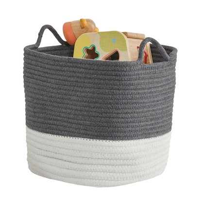 Rope Storage Basket, Ivory & Dark Grey