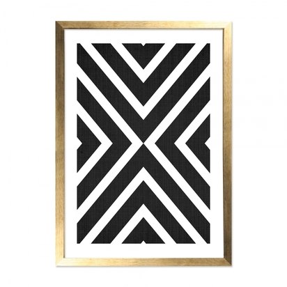 Aztec Print Framed Poster, Black & White, A2