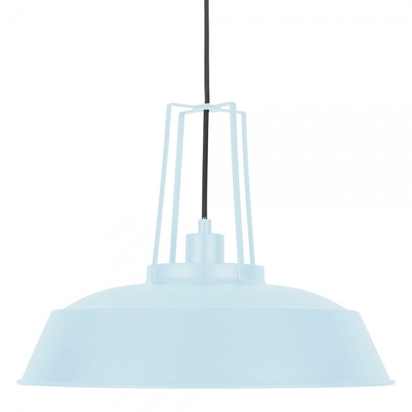 Shiro Industrial Metal Pendant Light, Pastel Blue
