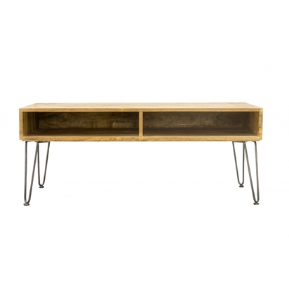 Industrial Living Hairpin Retro Coffee Table, Solid Mango Wood