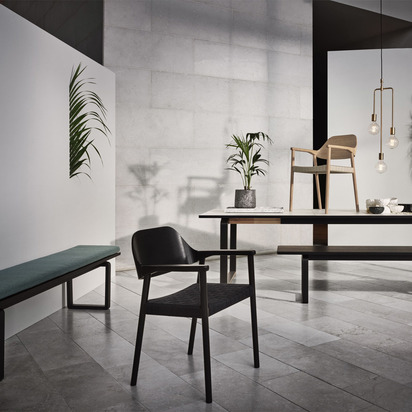 Bolia DT20 Dining Bench Black Stained Oak