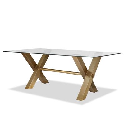 Liang & Eimil Zaha Dining Table Clear Glass Brushed Brass
