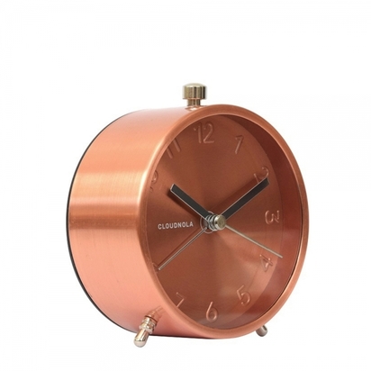 Cloudnola Glam Metal Desk Alarm Clock, Copper