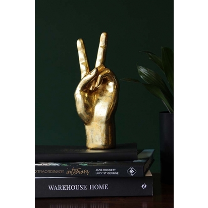 Gold Peace Hand Ornament