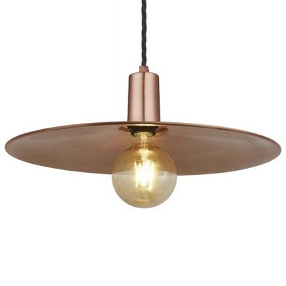 Industville Vintage Sleek Edison Pendant Light - Large - Brass Shade - Brass Fitting