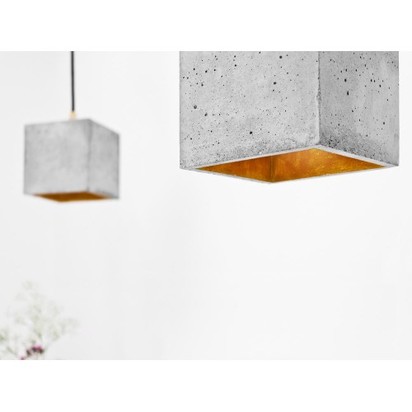 GANT Lights B1 Light Grey Concrete Pendant Light - Gold