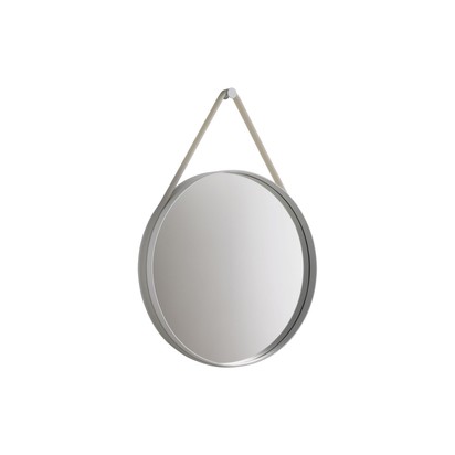 Strap Mirror Metal Grey, Ø 70 cm