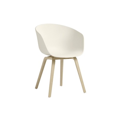 AAC 22 Dining Chair Wood Matt Oak, Plastic Cream White