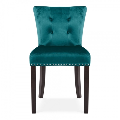 Balmoral Button Back Dining Chair, Velvet Upholstered, Teal