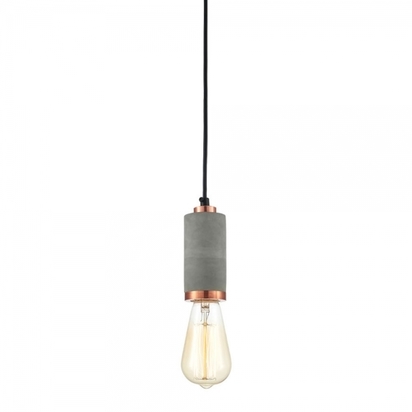 Mira Concrete Bulb Holder Pendant Light, Copper
