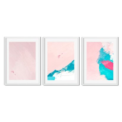 Set Of Three Abstract Textures Wall Art Prints - A4 8x12 inch / Print Only (Unframed)