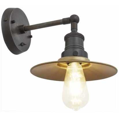 Industville Brooklyn Flat Wall Light - 8 Inch - Brass - Brass Holder