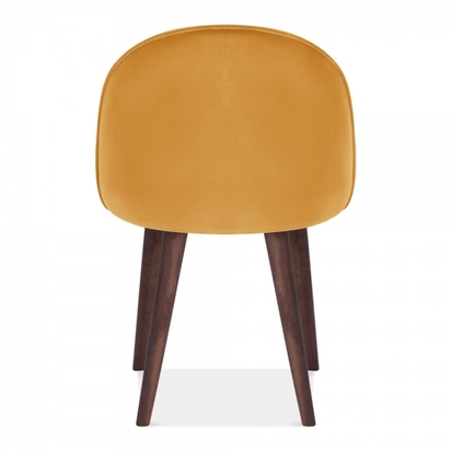 Dahlia Dining Chair, Velvet Upholstered, Mustard
