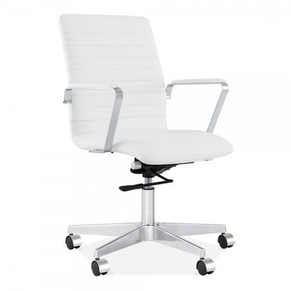 Barclay Office Chair with Ribbed Back - White