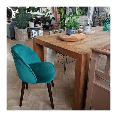 Dahlia Dining Chair, Velvet Upholstered, Mustard