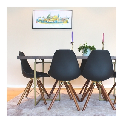 Cult Studio Moda Dining Chair Plastic Black Natural / Black Eames DSW Chair Style