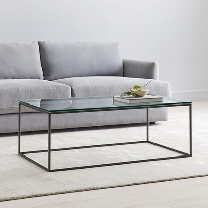 Streamline Coffee Table (112 Cm) - Glass, Antique Bronze 