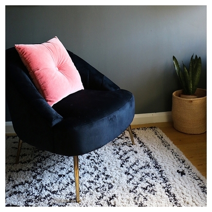 Present Time Plush Velvet Fabric Cushion, Coral