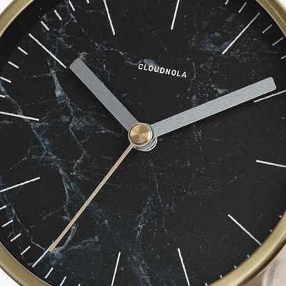 Cloudnola Structure Marble Table Clock - Black & Gold