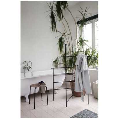 Ferm Living Herman Wood Stool - Dark Rose & Black