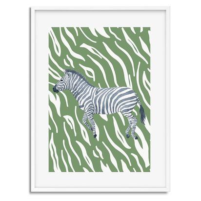 Tropical Zebra Wall Art Print - A3 12x16 inch / Print Only (Unframed)
