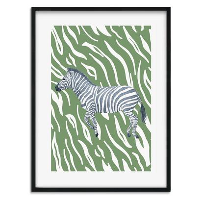Tropical Zebra Wall Art Print - A3 12x16 inch / Print Only (Unframed)