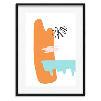 Burnt Orange Pop Colour Wall Art Print - A2 16x23 inch / Print Only (Unframed)