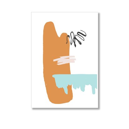 Burnt Orange Pop Colour Wall Art Print - A2 16x23 inch / Print Only (Unframed)