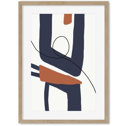 Navy Modern Abstract Art Print