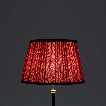 35cm straight empire gathered lampshade in angel block printed cotton
