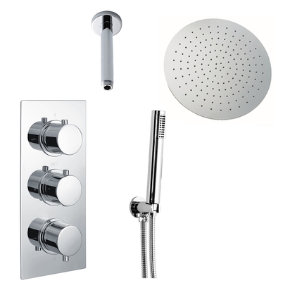 Adele Concealed Shower Valve, Fixed Head & Shower Handset