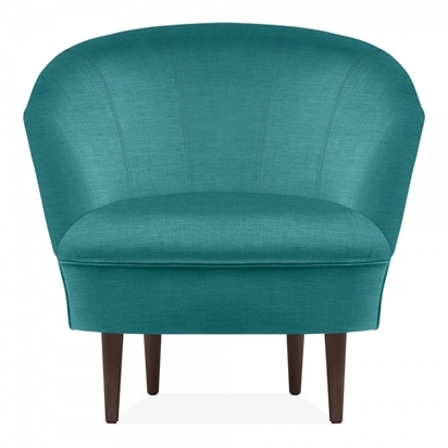 Cult Studio Henley Upholstered Tub Armchair Fabric and Leg Colour: Light Teal, Textured Weave, Leg Walnut