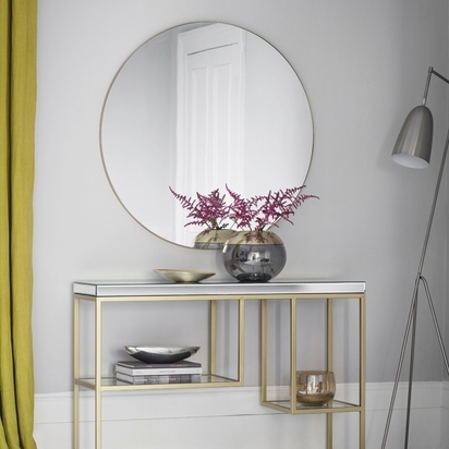 Calypso Round Wall Mirror, Champagne