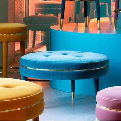 Bold Monkey I Am Not A Macaron Footstool - Blue