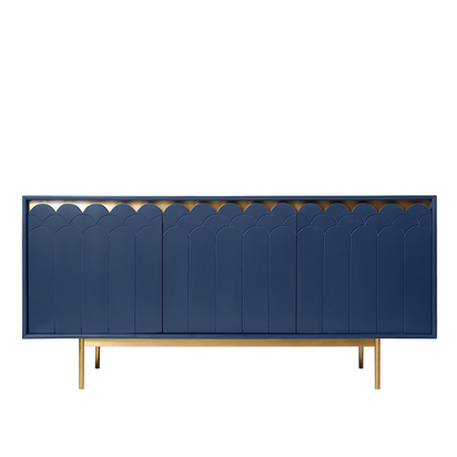 Swoon | Connie | Art Deco Style Sideboard | Blue & Brass | Wood