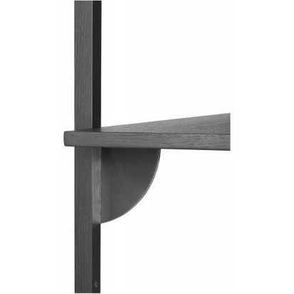 Ferm Living Sector 3 Wall Shelf - Black Ash & Brass