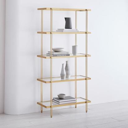 Fulton Bookshelf, Antique Brass