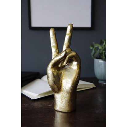 Gold Peace Hand Ornament