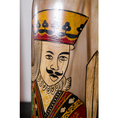 Handpainted King Of Spades Glass Bottle