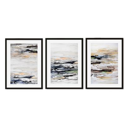 Abstract Dawn - Print Set of 3 in Black Frame with Mount