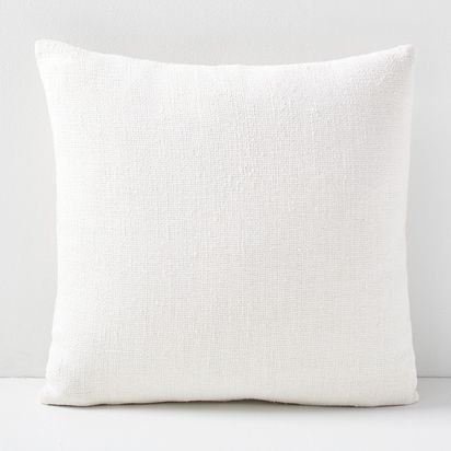 Silk Hand-Loomed Cushion Cover, 51 cm x 51 cm, Stone White