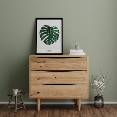 Lavik 3 Drawer Chest of Drawers, Natural Mango Wood