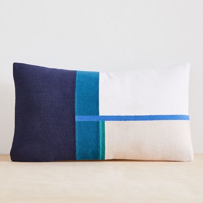 Modernist Colour Block Cushion Cover, 30 cm x 53 cm, Midnight