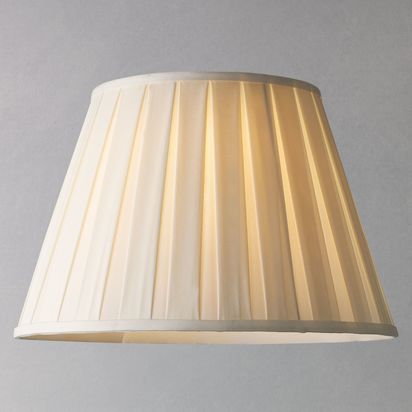 John Lewis Oratorio Silk Tapered Lampshade Cream | H23.5 x W21 x Dia.35cm