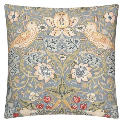 Morris & Co. Strawberry Thief Cushion Slate | 43 x 43cm