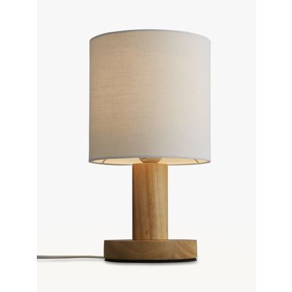 John Lewis Slater Wood Touch Table Lamp Brown | H31.5 x Dia.18cm