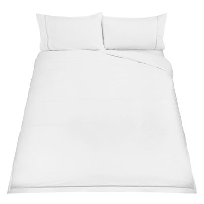 John Lewis Soft and Silky Garda Lattice Stitch Egyptian Cotton 400 Thread Count Bedding White | H230.00cm * W220.00cm